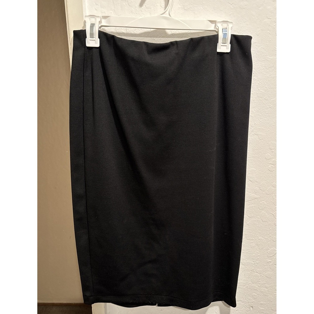 Mossimo Women's Black Ponte Knit Stretch Pencil Career Classic Skirt Size M